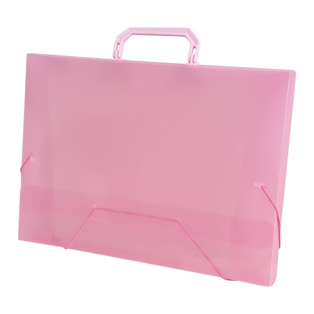 Pasta Plástica Com Alça Ofício 43mm Rosa  ACP