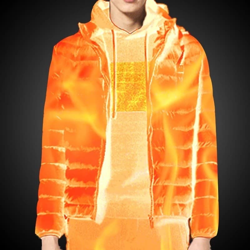 Casaco de inverno masculino para aquecimento USB com capuz quente/febre 2 lugares Algodão