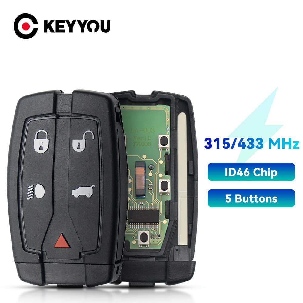315/433MHZ Controle Remoto Inteligente De Chaves 5 Botões ID46 Chip Para Land Rover Freelander