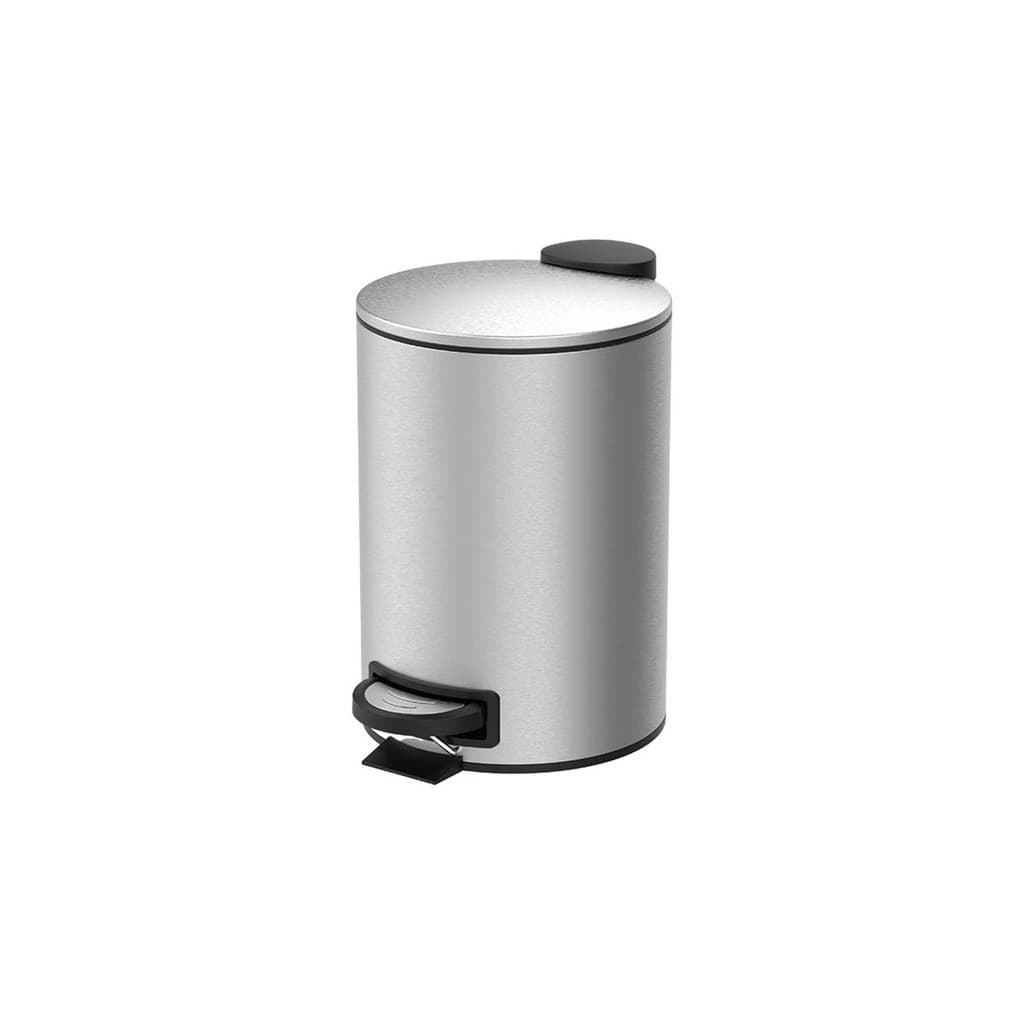 Lixeira com Pedal e Balde 3L Aço Inoxidável Escovado Linha Spin Brinox