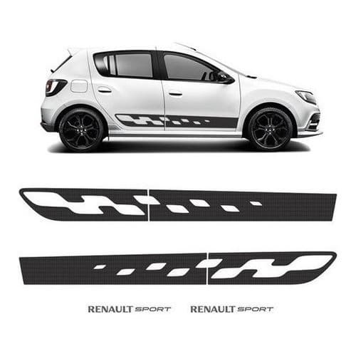 Adesivos Renault Kit Faixa Lateral Sandero Sport Preto