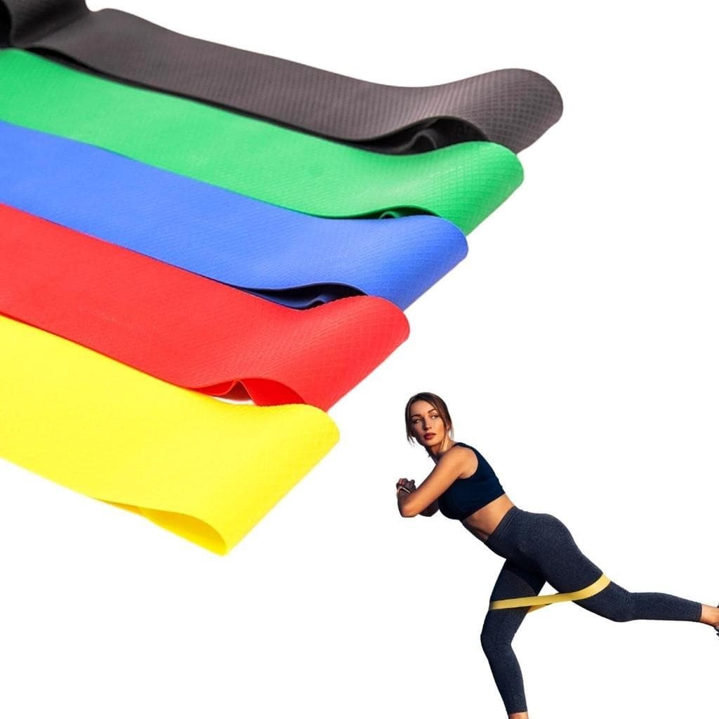 Kit 5 Faixas Elásticas Thera Band Com 5 Níveis Fisioterapia Exercicio Academia Treino Em Casa
