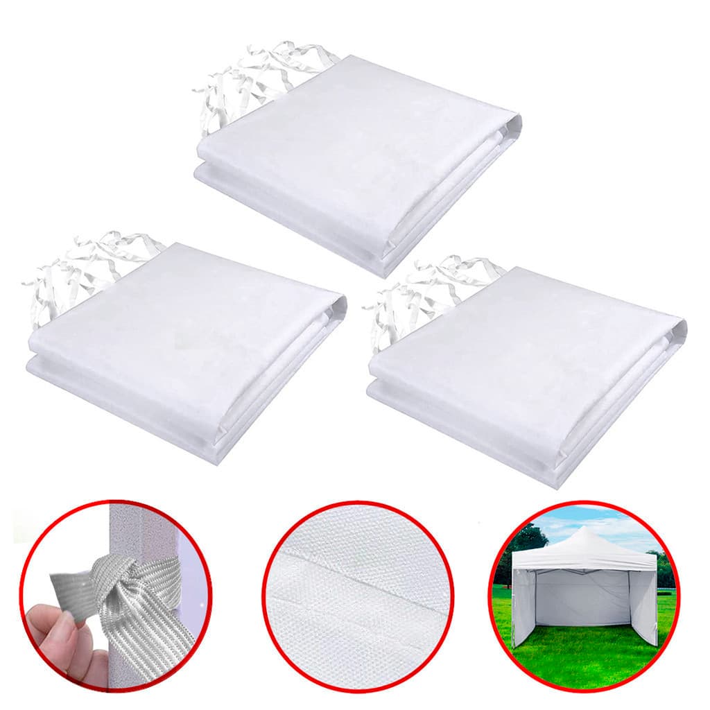 3 Paredes Fechamento Lateral Removível Para Tenda Gazebo 3x3 Branco