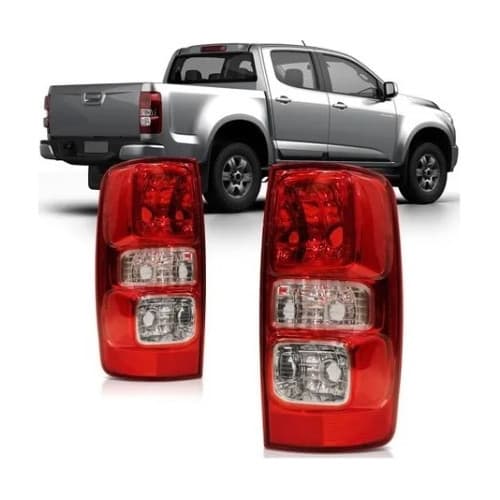 Par Lanterna Traseira S-10 2012 A 2022 Bicolor Cristal C/led
