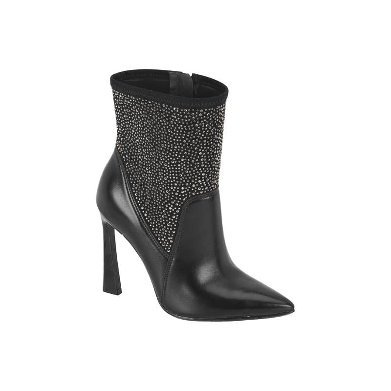 Bota Feminina Vizzano Bico Fino Cano Baixo Salto Alto Stras