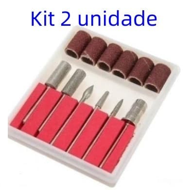Kit 2 unidade Refil 6 Lixas + 6 Brocas Lixa Elétrica Lixadeiras Unhas Salão