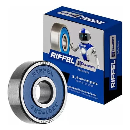 Rolamento Da Roda Dianteira Cg Titan Fan 125 / 150 / 160 / Biz 125 / Biz 110i (Rolamento 6301) - Riffel