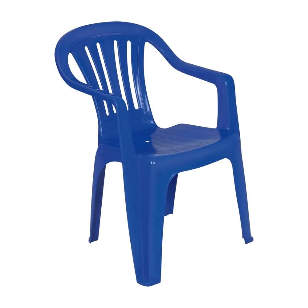 Poltrona Plástica Azul Até 182kg Mor P/Bar Lanchonete Jardim