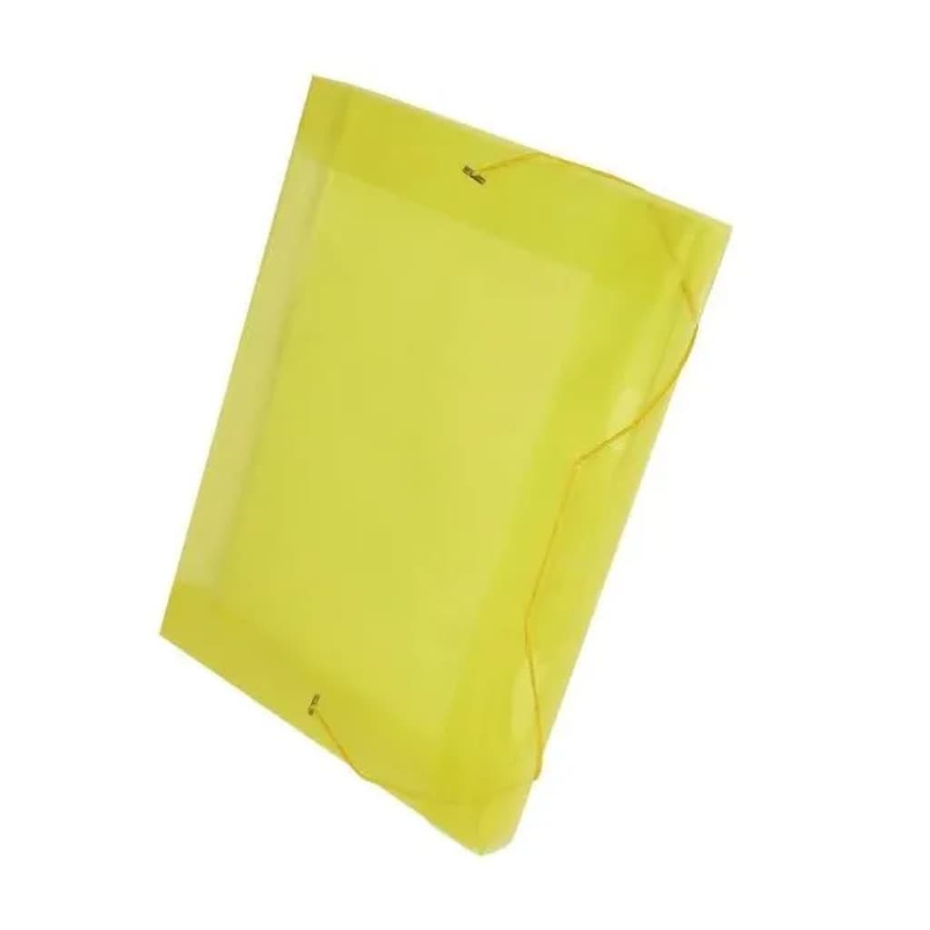 Pasta Aba Elastico Plastica Oficio 20mm Amarela Acp Com 10
