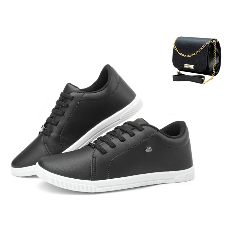 Kit Tenis Feminino Casual Delicado Mulher + Bolsa Shoulder