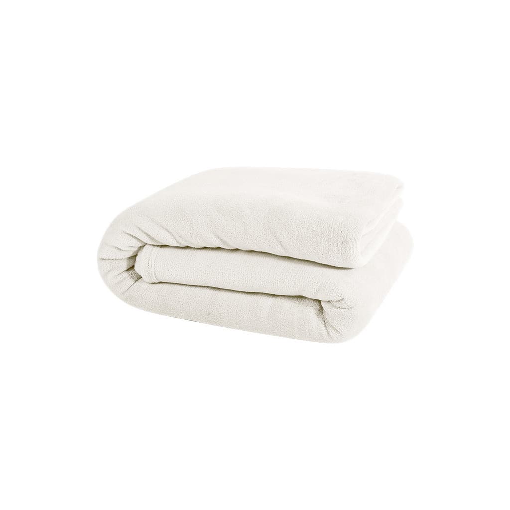 Manta Soft Fleece Flannel Cama Queen 2,60mx 2,40m Branca Off