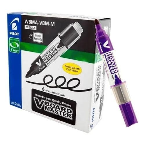 Caixa C/ 12 Pincel VIOLETA Quadro Branco Board Master Pilot