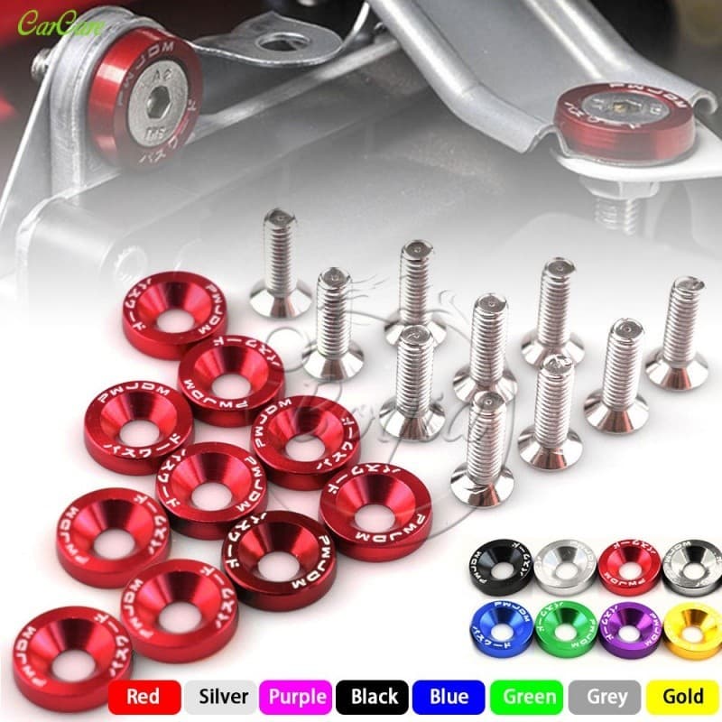 Espaçador de Parafuso M6 Arruela de Alumínio Tipo JDM Parafuso de Para-lama Modificação de Carro Moldura de Placa de Lic