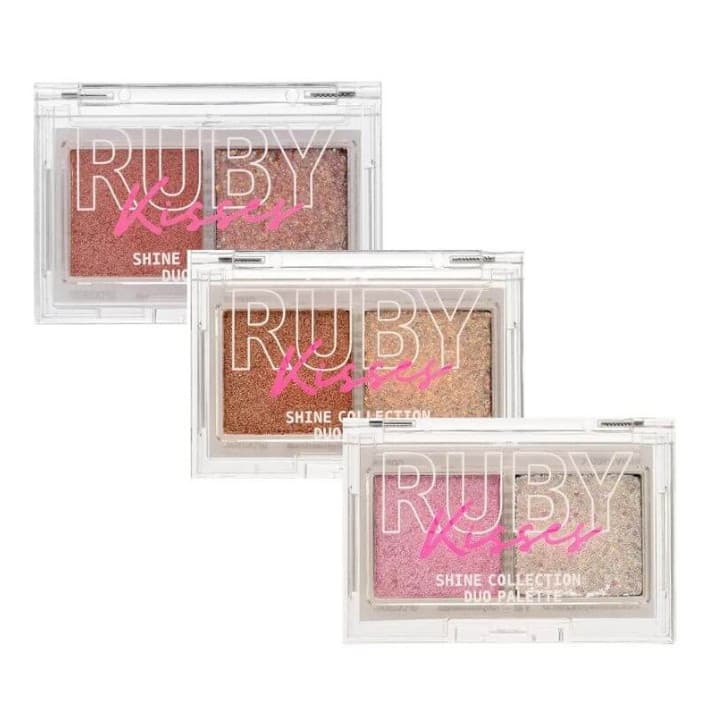 Paleta de Sombras Duo Shine Collection RK - Glitter 3D Gold, Rose Gold, Diamond Ruby Kisses
