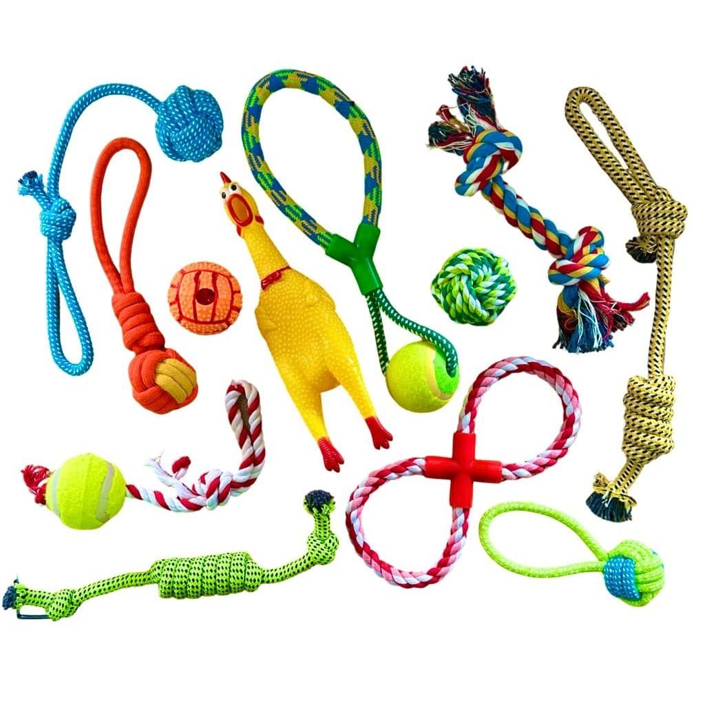 Kit Brinquedos 10 Mordedores para Cães Cachorros Porte Médio e Grande Corda Resistente Mordedor Pet