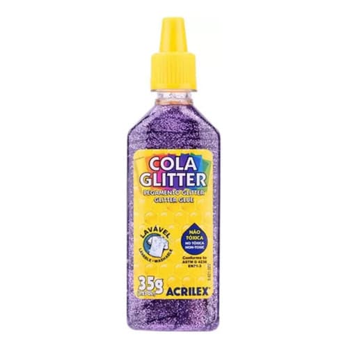 Cola Glitter Acrilex 35g C/12 Lilás