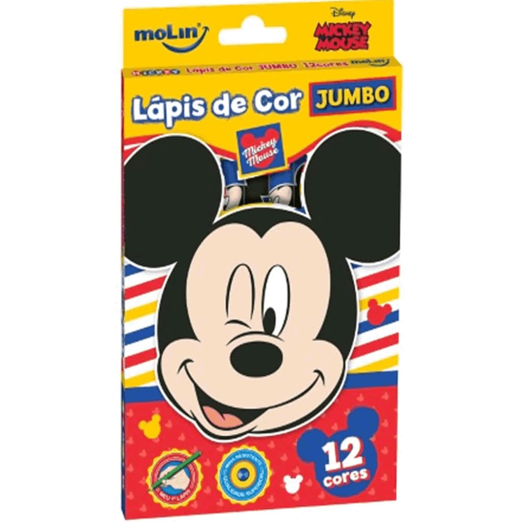 LAPIS COR JUMBO MICKEY C/12   MOLIN   22645 - UNITÁRIO E SORTIDO