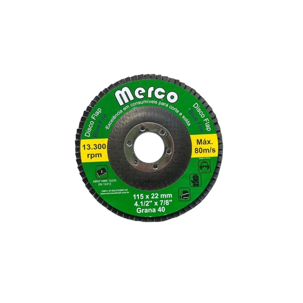 KIT 20 DISCOS FLAP BLUE FIRE 4.1/2 - GR 60 MERCO