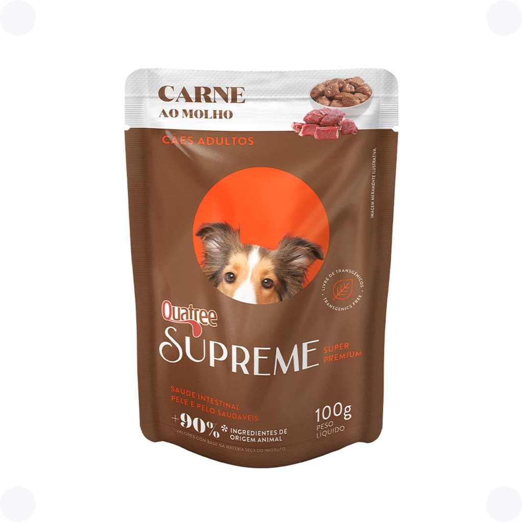 Quatree Supreme Sachê Cães Adultos Carne Ao Molho 100g