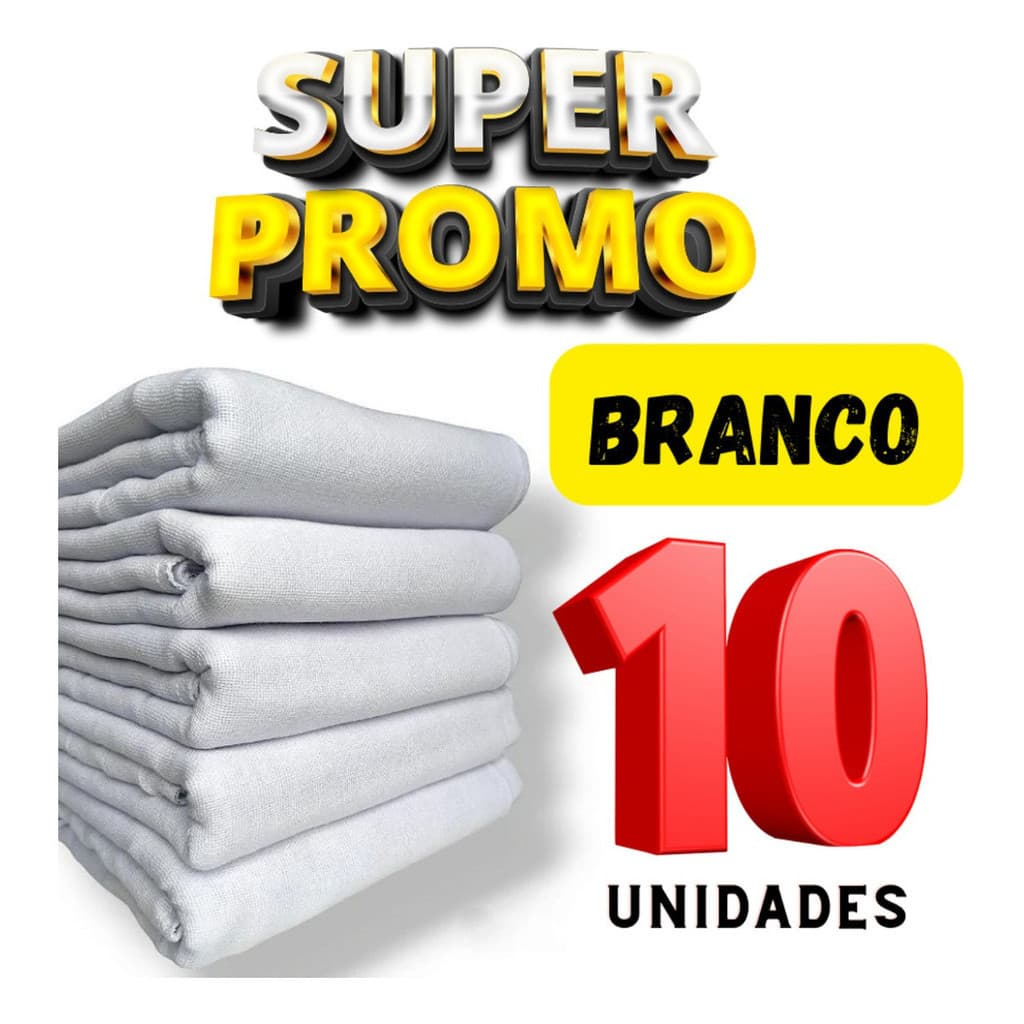 KIT 10 SACOS Alvejados PANO DE CHÃO COR BRANCO Atacado 45 x 65 Grandes