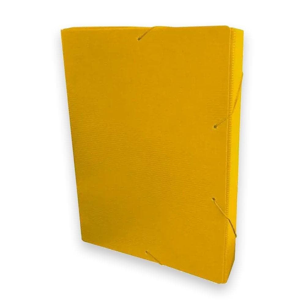 Pasta Aba Elástico Ofício 5,5cm Amarelo Dello