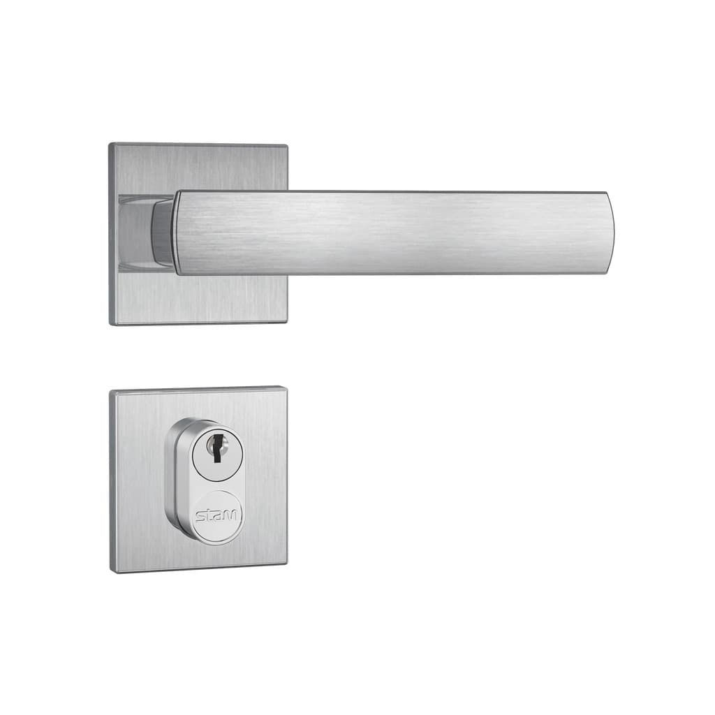 FECHADURA STAM 803/35 ROSETA QUADRADA EXTERNA - ESCOVADO