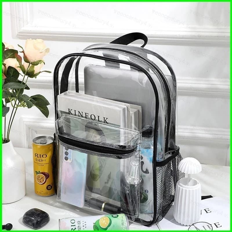 Mochila De PVC Transparente À Prova D'água Bolsa De Armazenamento De Grande Capacidade Estudante Viagem