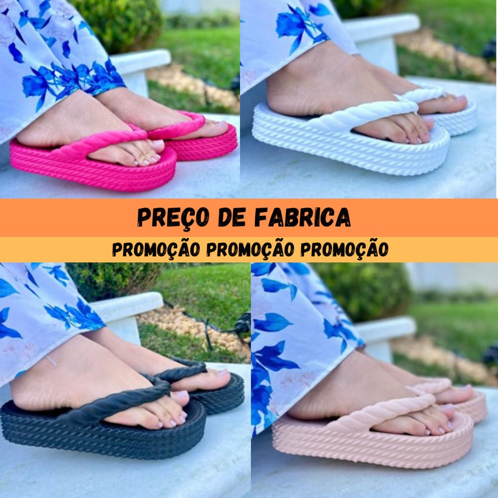 Chinelo Nuvem Trançado 4, Chinelo Brisa, Macio, Confortável, Nuvem Ortopédico Flip flop Plataforma 4 tiras Original -124