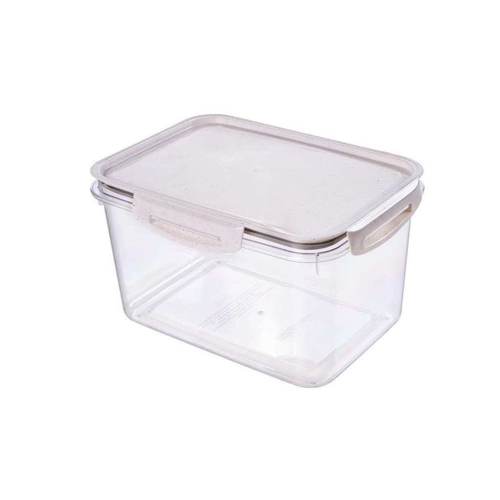 Pote Hermético com Travas 4 Litros Plasútil Borracha Branco Alimentos Mantimentos Comida Organizador