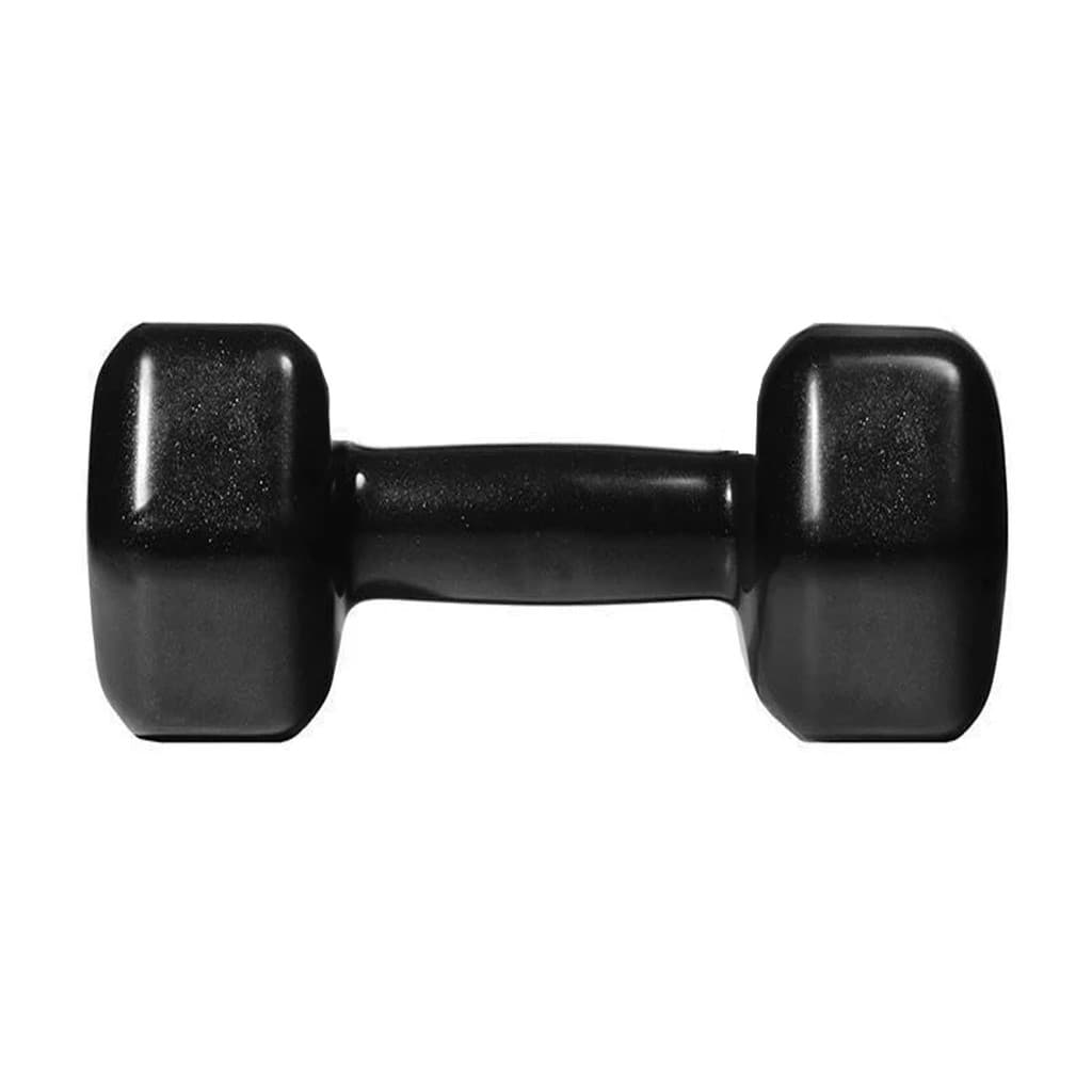Halter Sextavado Peso Academia Emborrachado 2kg Preto Treino