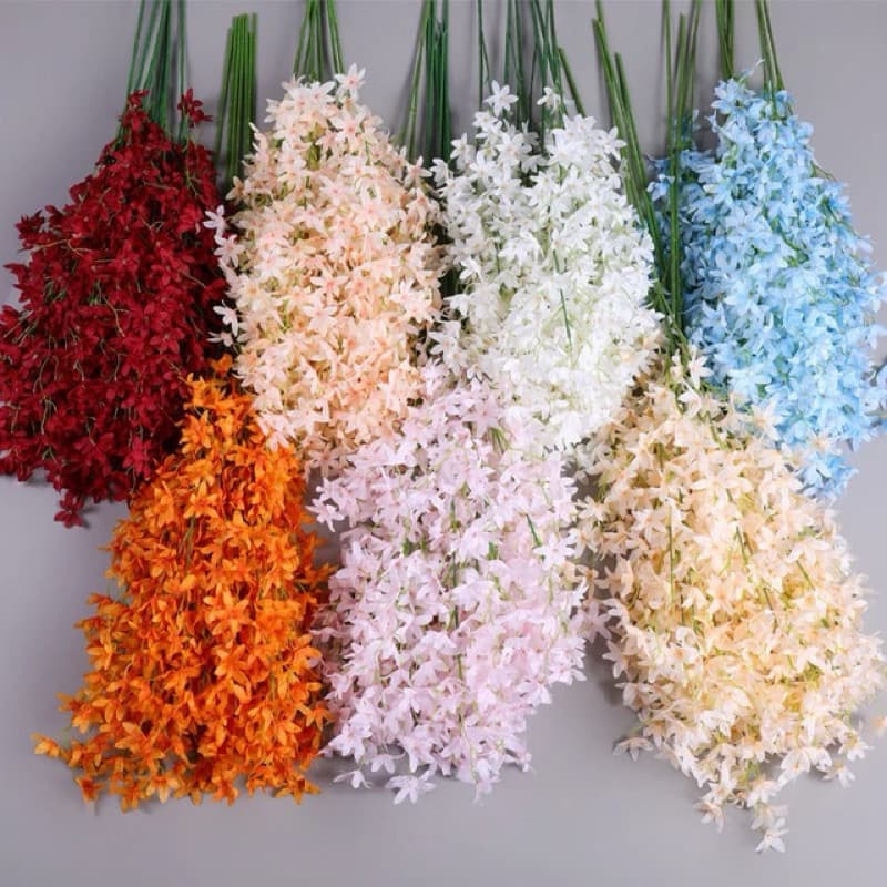 Flor haste de cerejeira mini lírios artificial - (Pacote é mais favorável) - BH802347