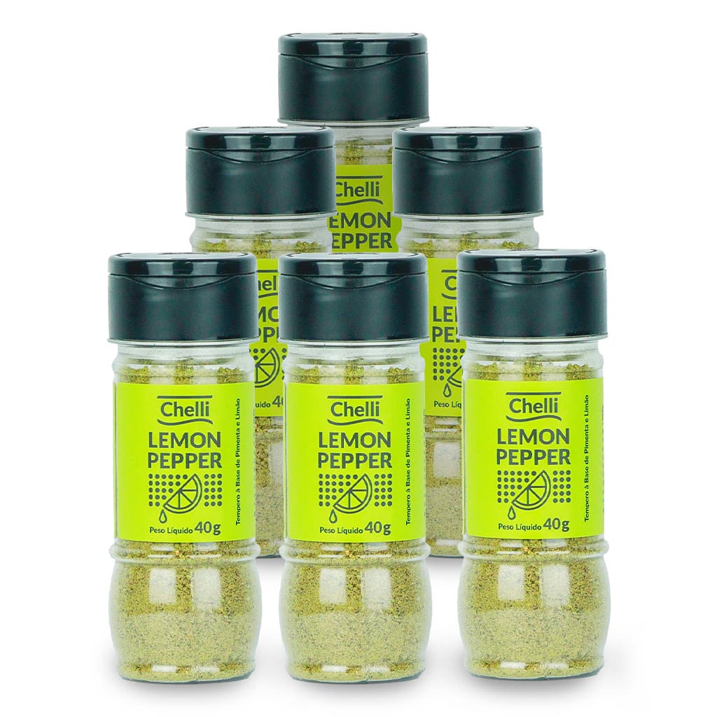 Combo Lemon Pepper Chelli - Tempero sem sal, sem glutamato monossódico, sem glúten e com levedura nutricional