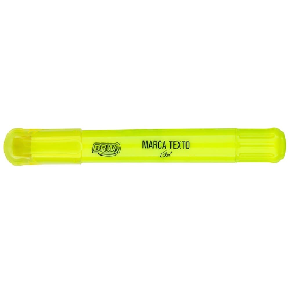 MARCA TEXTO CANETE EM GEL RETRATIL COR AMARELO NEON FLUORESCENTE - BRW