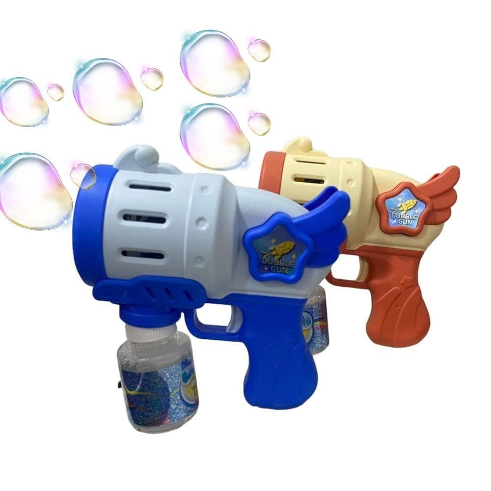 Brinquedo de Pistola Plástica c Motor A Pilha Lança Bolinhas de  Sabão Pistola Divertida Foguete Infantil