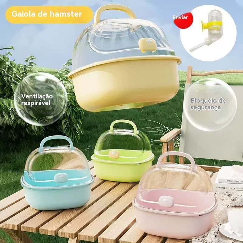 Caixa de Transporte Premium para Hamster - Bolsa Transparente com Ventilação para Porquinho-da-Índia e Ratos