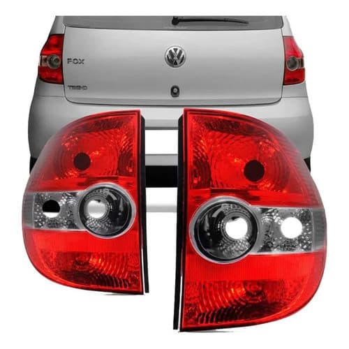 Par De Lanternas Traseiras Volkswagen Fox 04/09 Ré Fumê