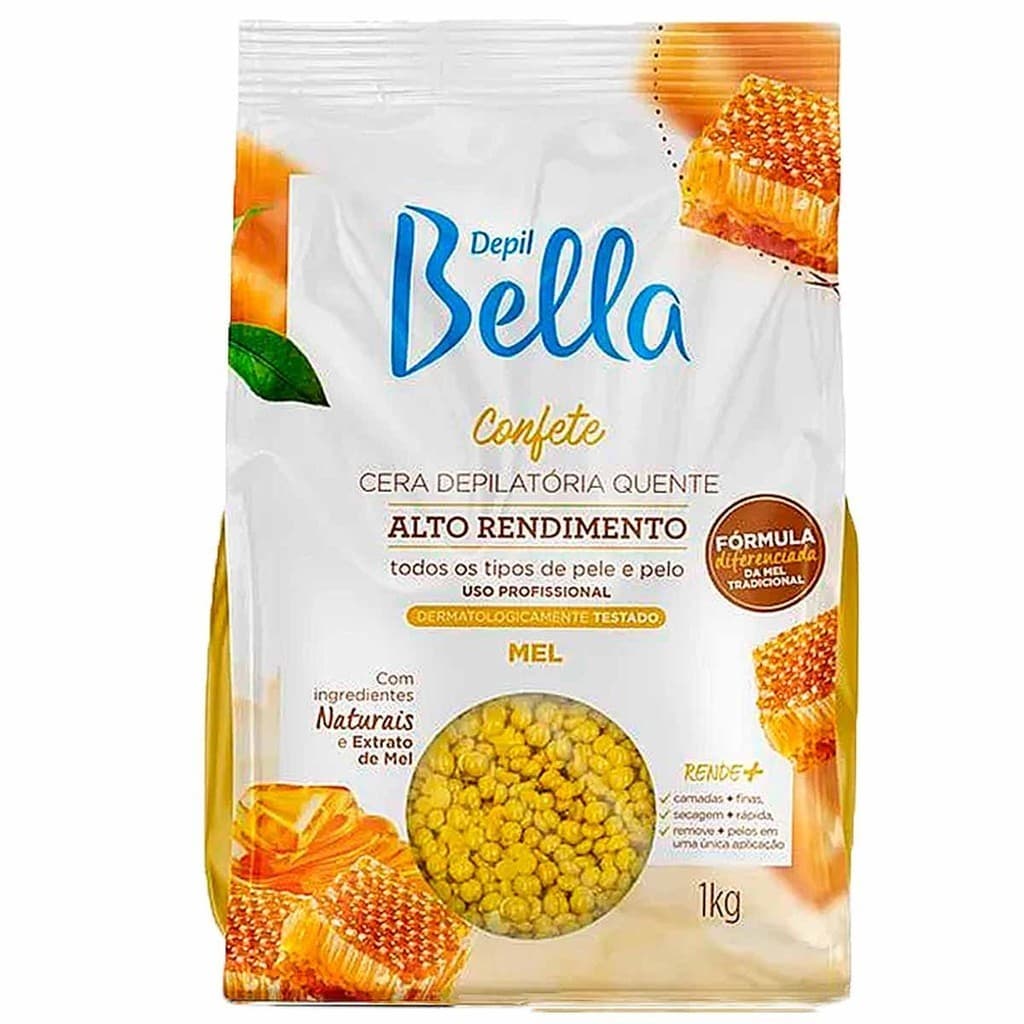 Cera Depilatória Confete Mel 1kg - Depil Bella