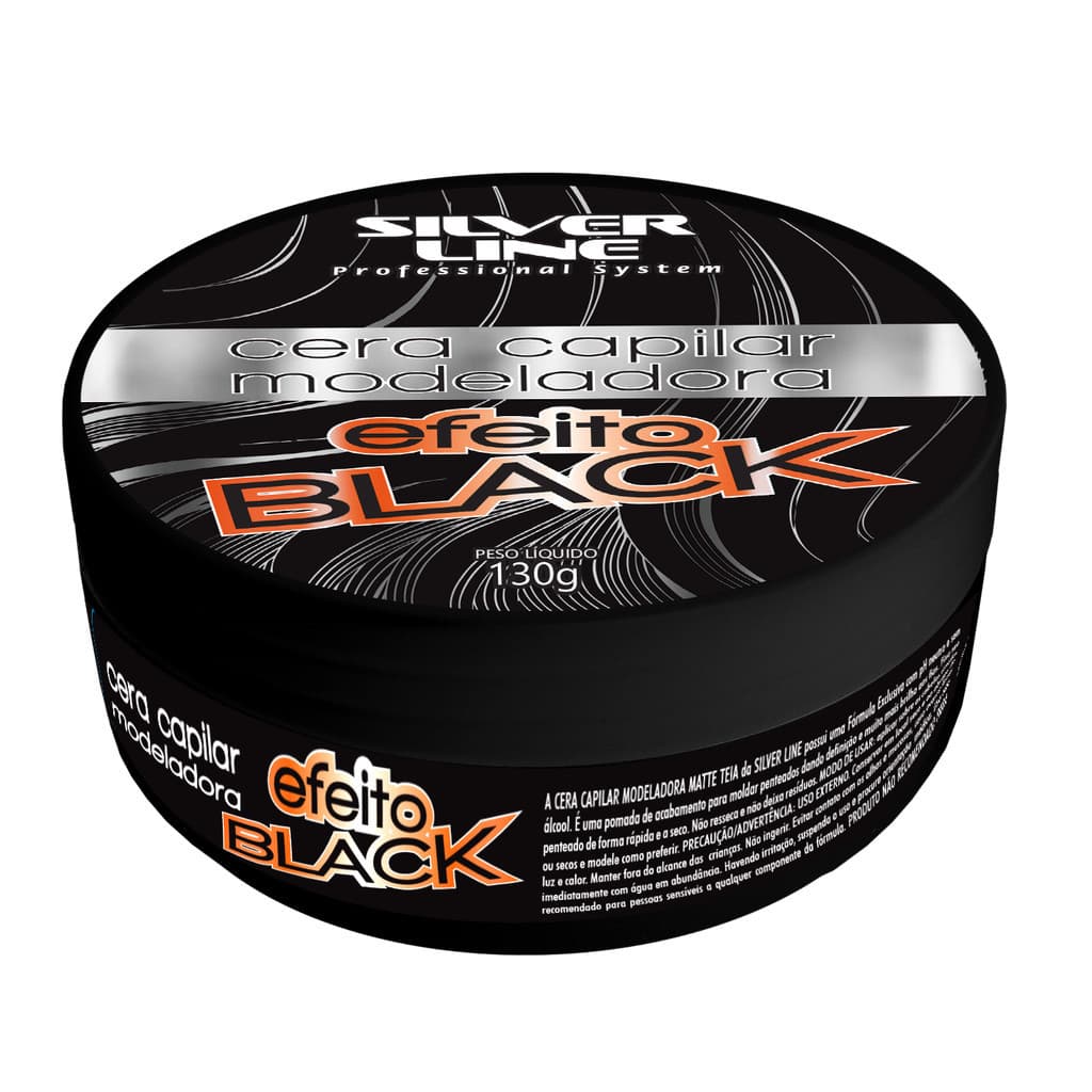 Cera Capilar Modeladora Silver Line Black 130g