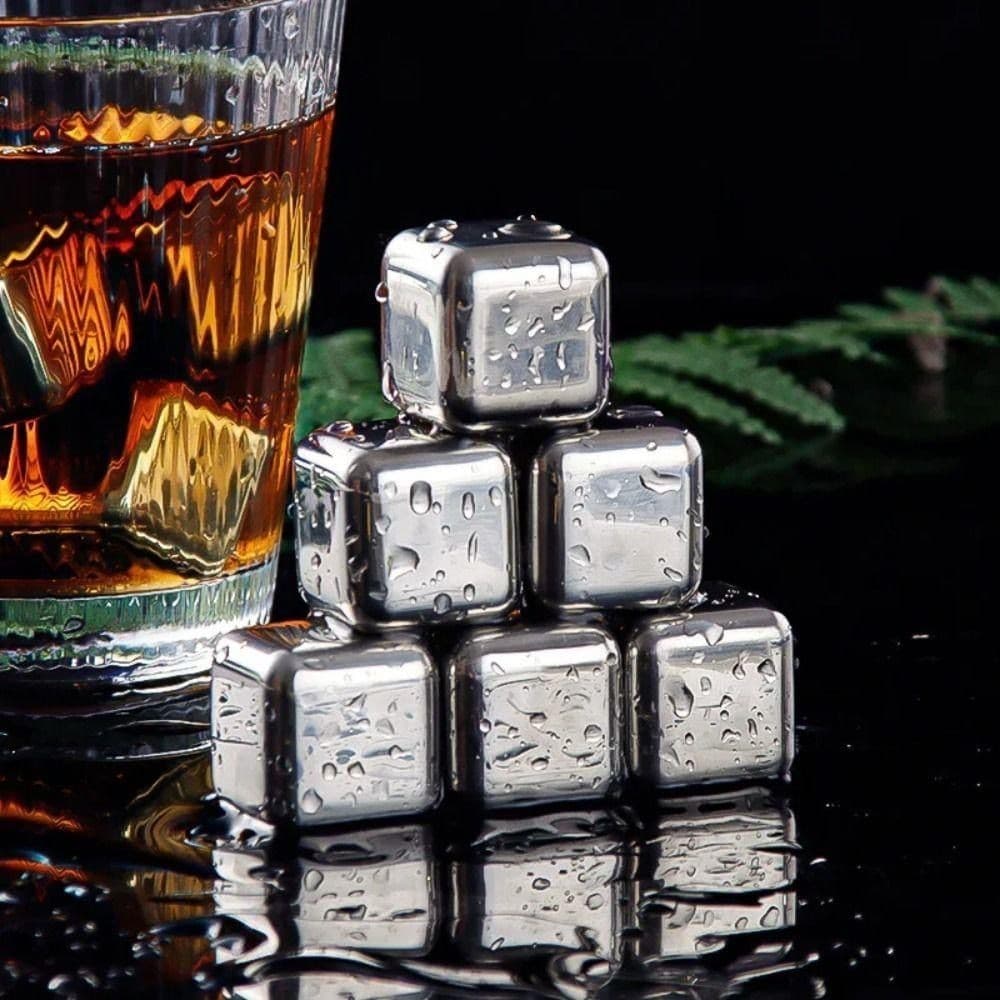 Gelo inox Bar Tool 304 Pedras De Whiskey De Aço Inoxidável , Refrigerantes Reutilizáveis Para Vodka Wine Beer Cooler