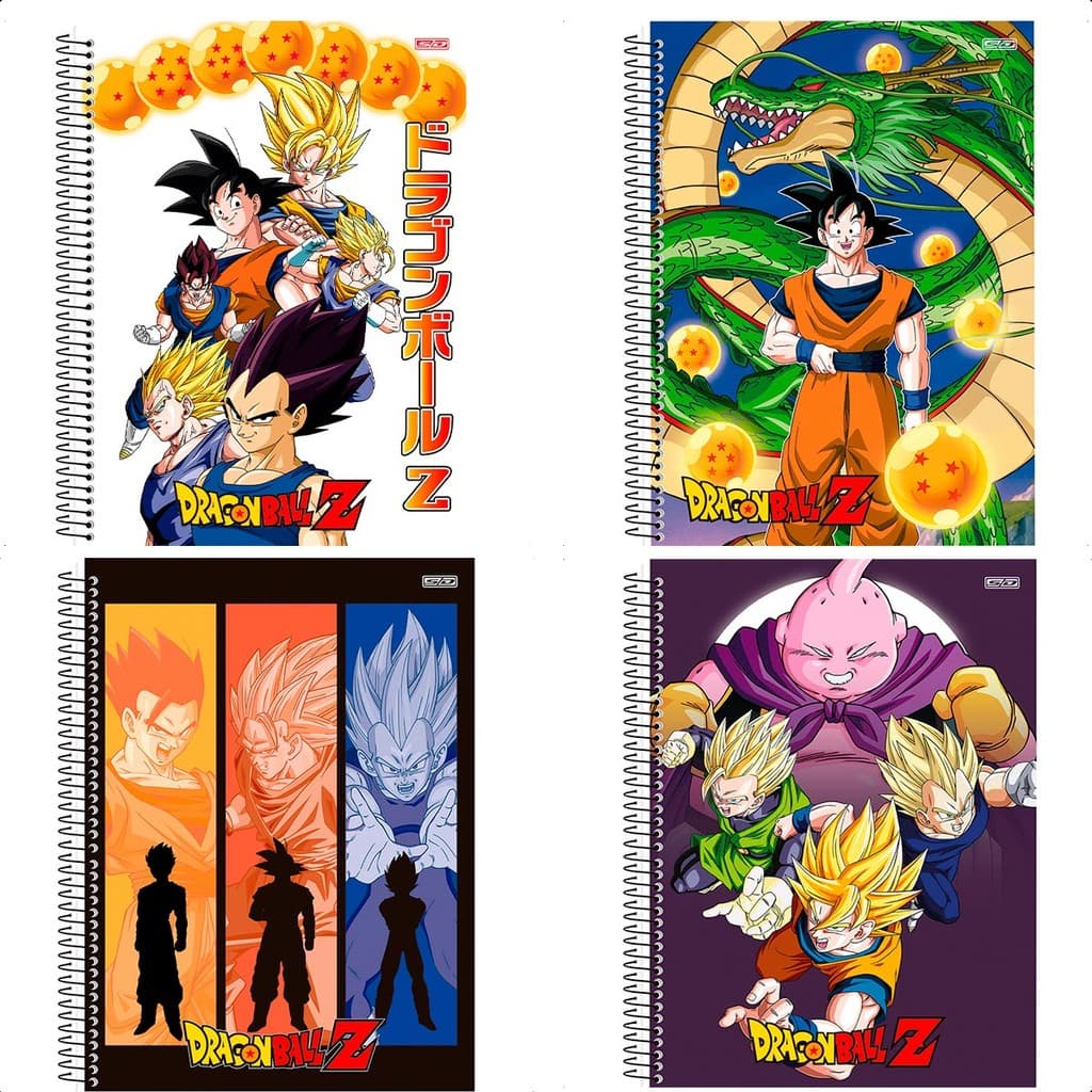 Caderno Dragon Ball Z 1 Materia 80 Folhas Espiral Animativa