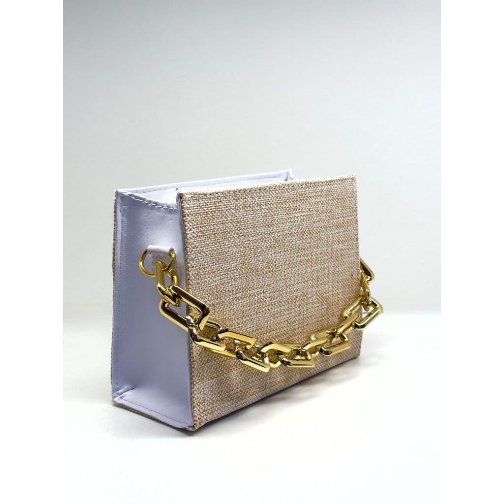 Bolsa Feminina Transversal Vancouver Tecido Liza casamento formatura balada corrente Grossa