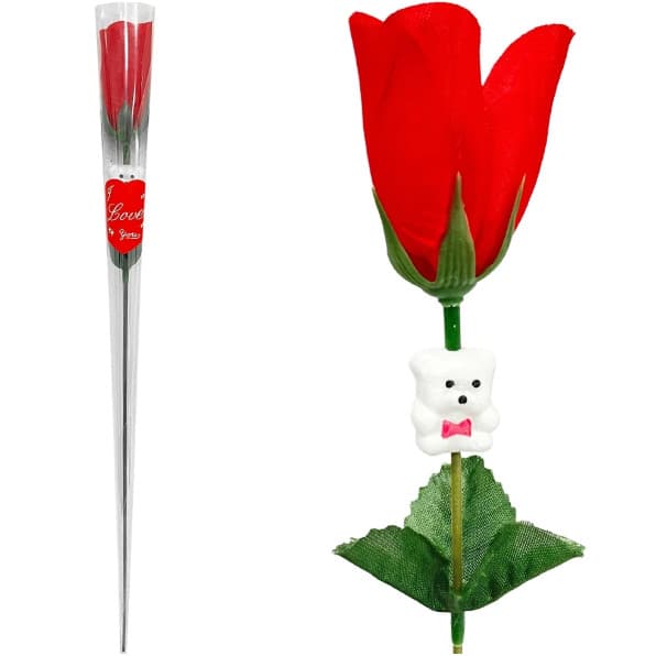 Rosa vermelha flor de plástico Presente Dia dos Namorados Dia das Mães Aniversário de Casamento