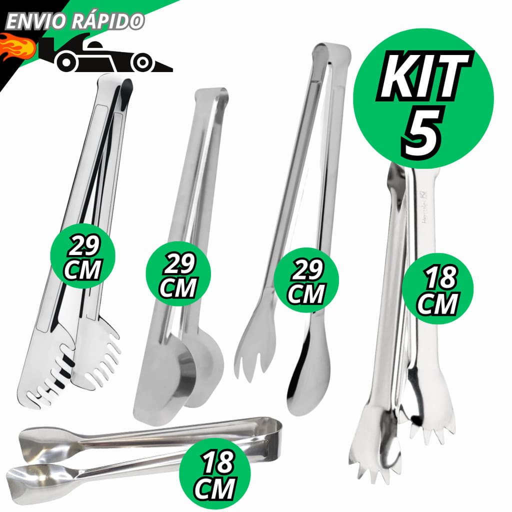 Pegador Cabo Longo Pegadores Universal Massa E Salada 29cm E Frios Inox Para Cozinha Restaurante