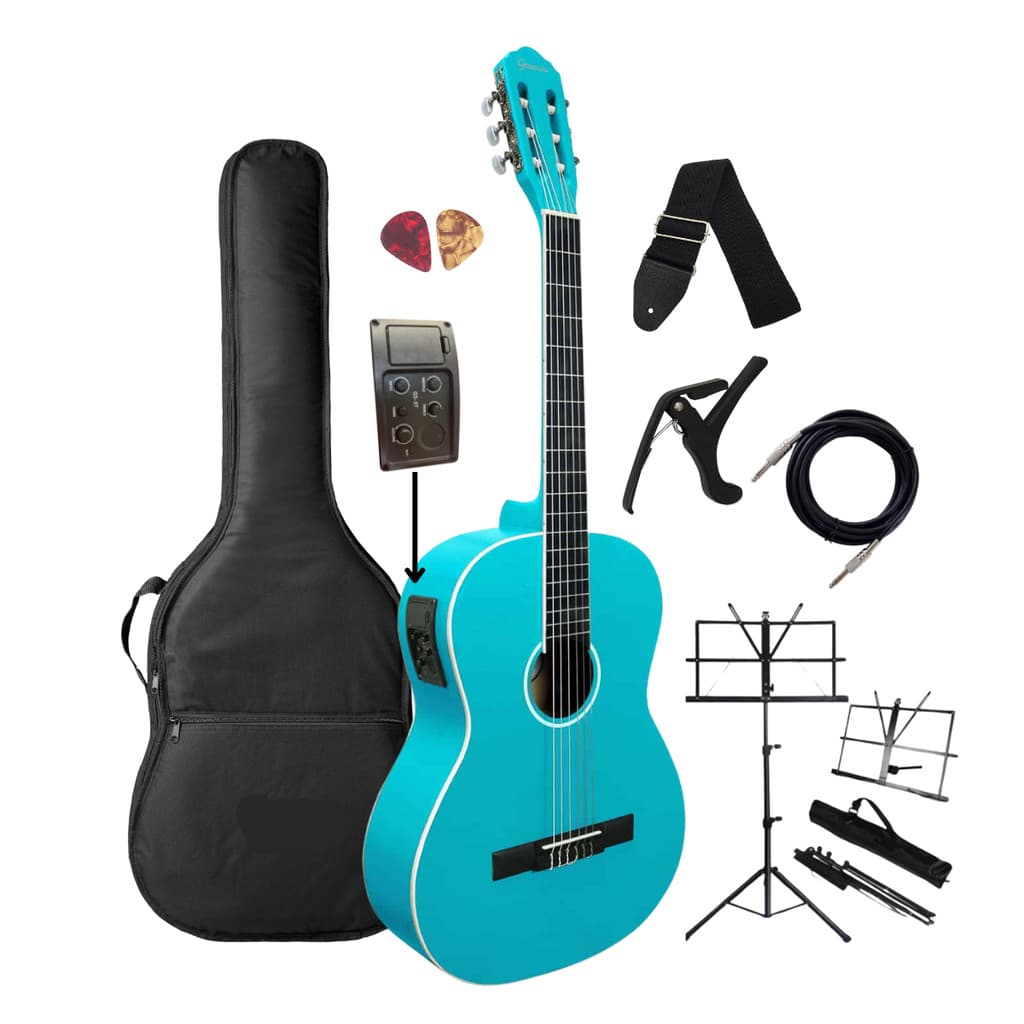 Violão Giannini Elétrico N-14 EQ TBS Blue Satin + Acessórios