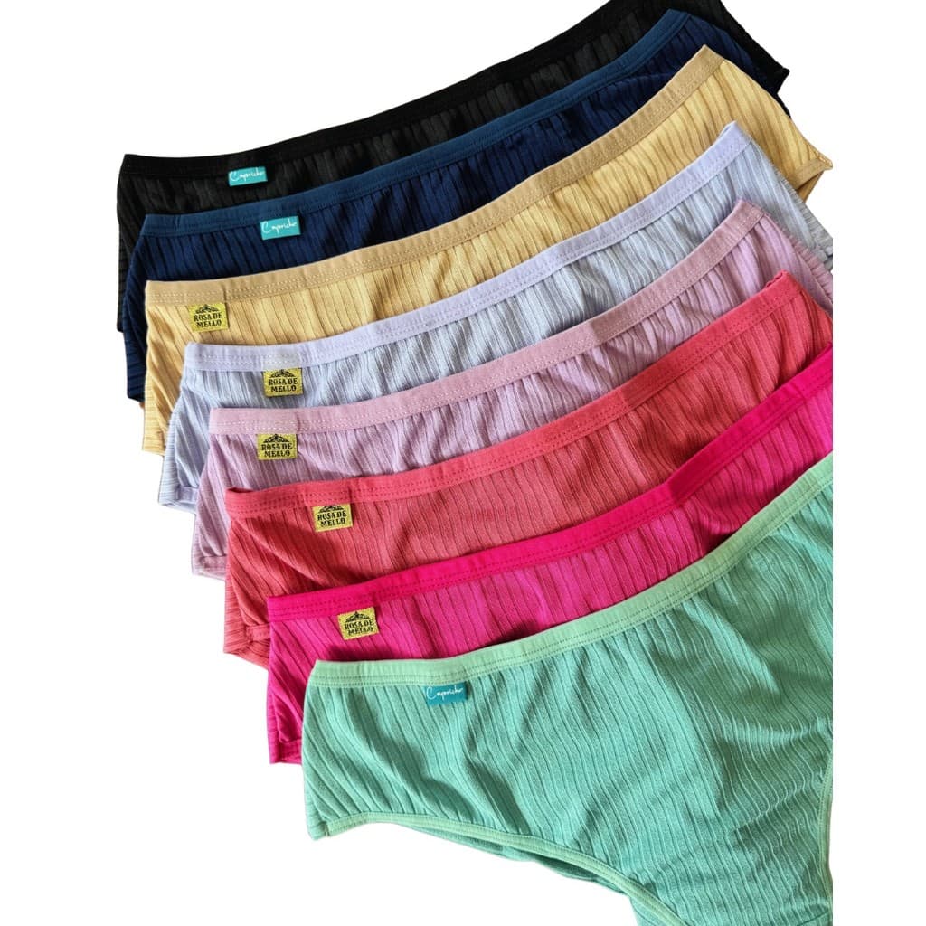 Kit Calcinha Ribana Canelada Plus Size Fio Empina Bumbum Qualidade e Conforto Forro de Algodão