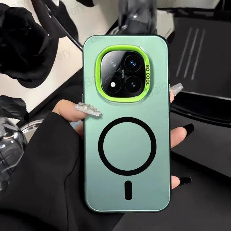 Para Xiaomi POCO X7 5G Colorido Prata IMD Capa Protetora À Prova De Choque Com Adesivo Magnético