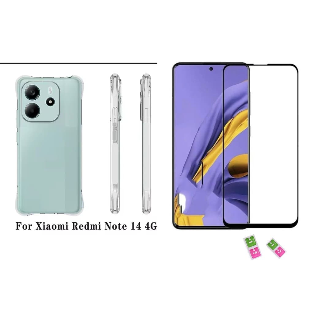 Capinha Redmi Note 14 4G Anti Impacto Transparente + película Vrido 3D / 9D