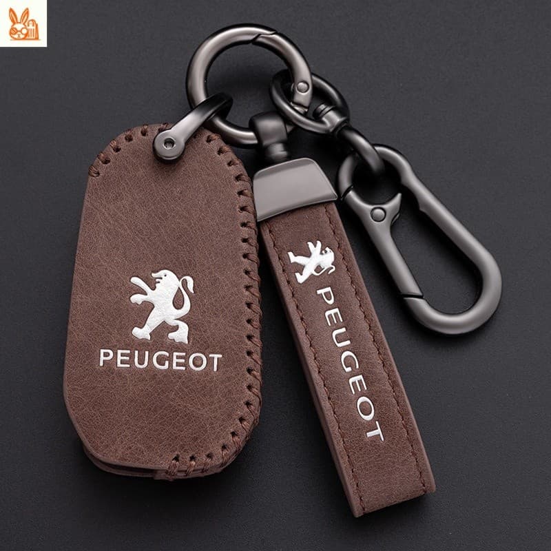 Chaveiro de couro do carro com chave Flip tampa chave remota Peugeot 206 208 301 308 SW 308CC 408 508 408 2008 3008 4008 5008 Landtrek Rifter Partner RTZ sad4561