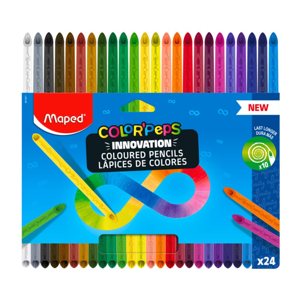 Lápis de Cor Color'Peps Infinito Infinity 24 Cores Colorir Desenho Papelaria Arte Maped Criativida