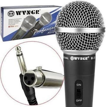 Microfone Dinâmico Profissional Metal Com Fio 5m para Igreja WVNGR M-198 Wvngr Mxt